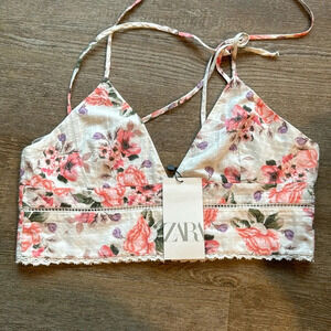 Beautiful floral ZARA crop top